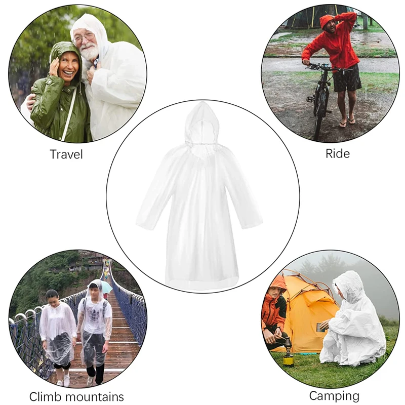 6 pièces, imperméable jetable, - Emergency Poncho Rain avis et prix